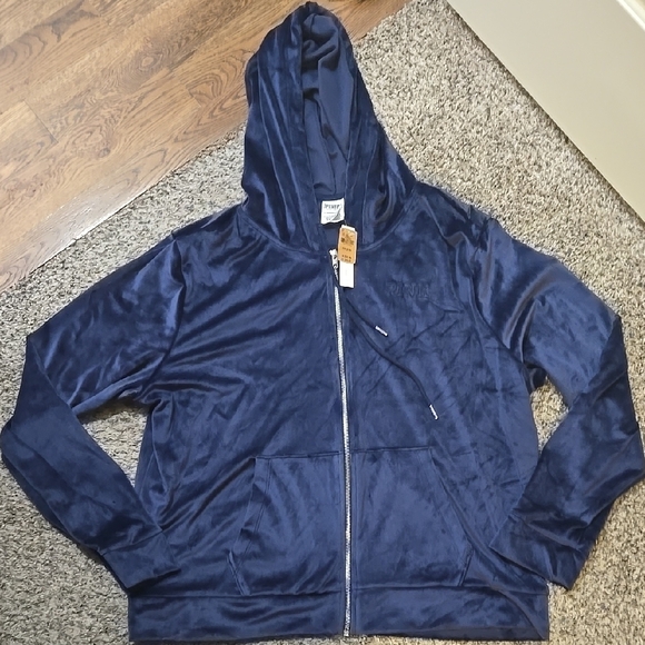 PINK Victoria's Secret Navy Blue Hoodie - Picture 1 of 2